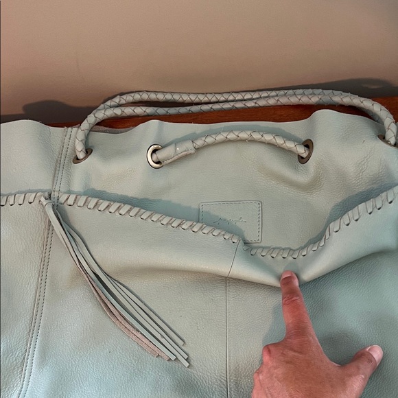 Free People Light Aqua Genuine Cow Leather Hobo Bag - Picture 10 of 13